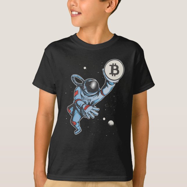 Bitcoin zum Mondastronaut T-Shirt (Vorderseite)