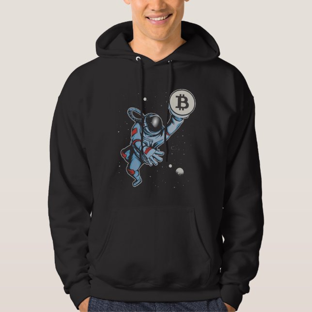 Bitcoin zum Mondastronauten Hoodie (Vorderseite)