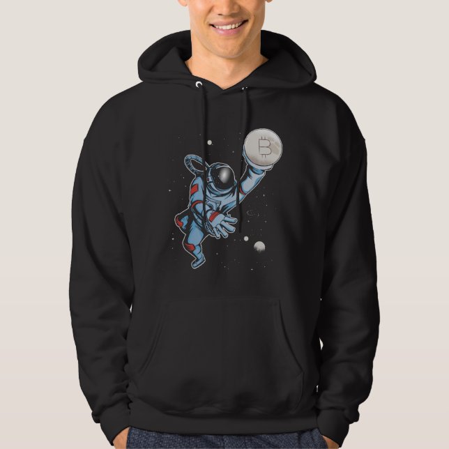 Bitcoin zum Mondastronauten Hoodie (Vorderseite)