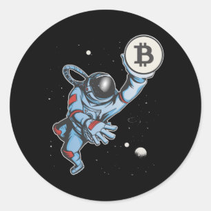 Bitcoin zum Mondastronauten Runder Aufkleber