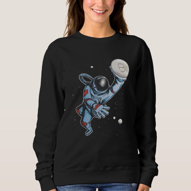 Bitcoin zum Mondastronauten Sweatshirt (Vorderseite)