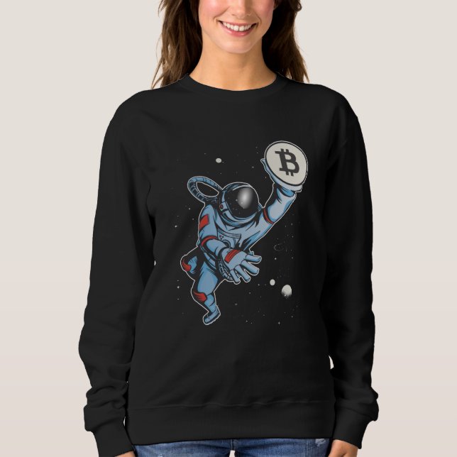 Bitcoin zum Mondastronauten Sweatshirt (Vorderseite)