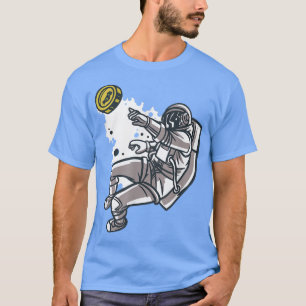 Bitcoin zum Moon Astronaut Space Man T-Shirt