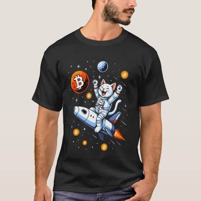 Bitcoin zur Mondkatze T-Shirt (Vorderseite)