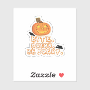 Bite Drinks Beängstigend Halloween Aufkleber