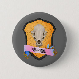 Bite Me Badger Skull Button