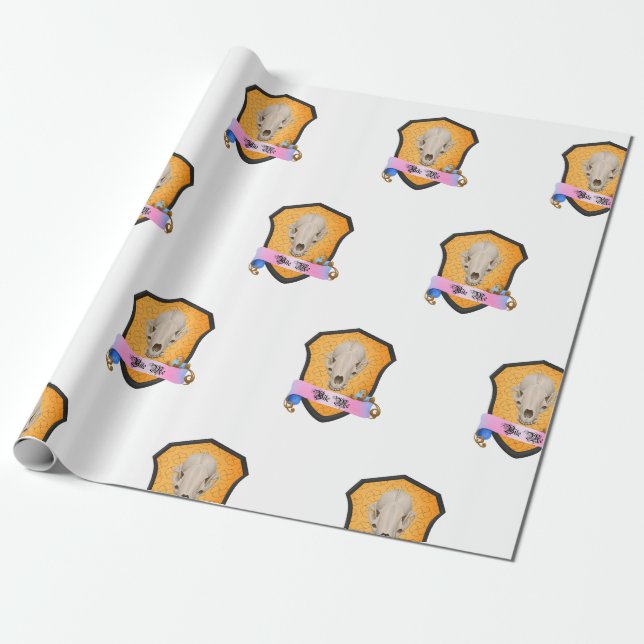 Bite Me Badger Skull Geschenkpapier (Ungerollt)