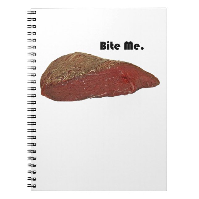 Bite Me Funny Steak Beef Pun Joke Notizblock (Vorderseite)