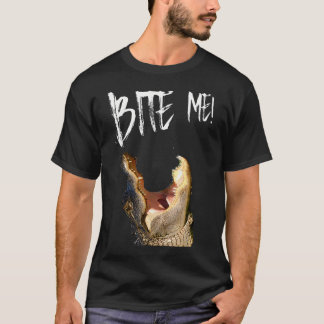 Bite Me Gedruckter Alligator T-Shirt