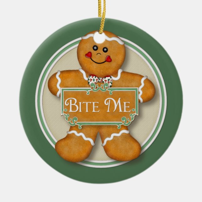 Bite me Gingerbread Man Ornament 2 (Vorne)