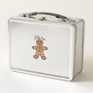 Bite Me Gingerbrot Funny Cookie Weihnachts Thanksg Metall Brotdose