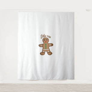 Bite Me Gingerbrot Funny Cookie Weihnachts Thanksg Wandteppich
