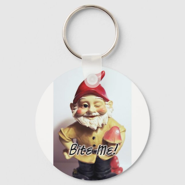 Bite me Gnome Schlüsselanhänger (Vorderseite)