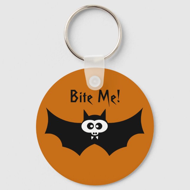 Bite Me Halloween Bat Schlüsselanhänger (Vorderseite)