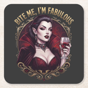 Bite Me, ich bin ein fantastischer Vampir-Gothic-W Rechteckiger Pappuntersetzer