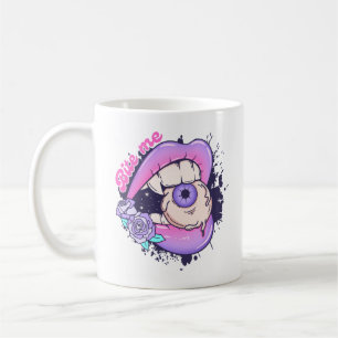 Bite Me Pink Halloween Lippen Kaffeetasse