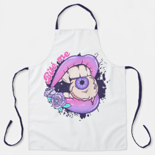 Bite Me Pink Halloween Lippen Schürze