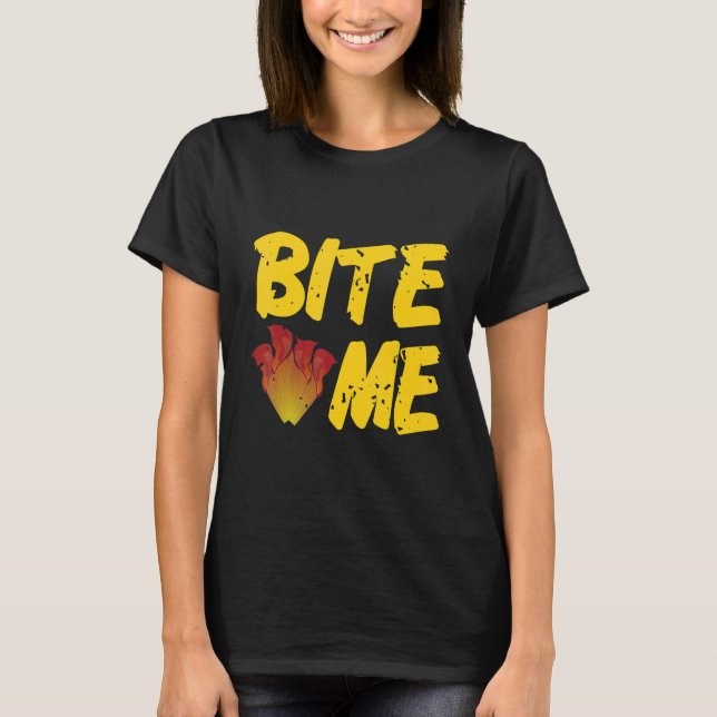BITE ME  Retro Carnivorous Plants  Present T-Shirt (Vorderseite)