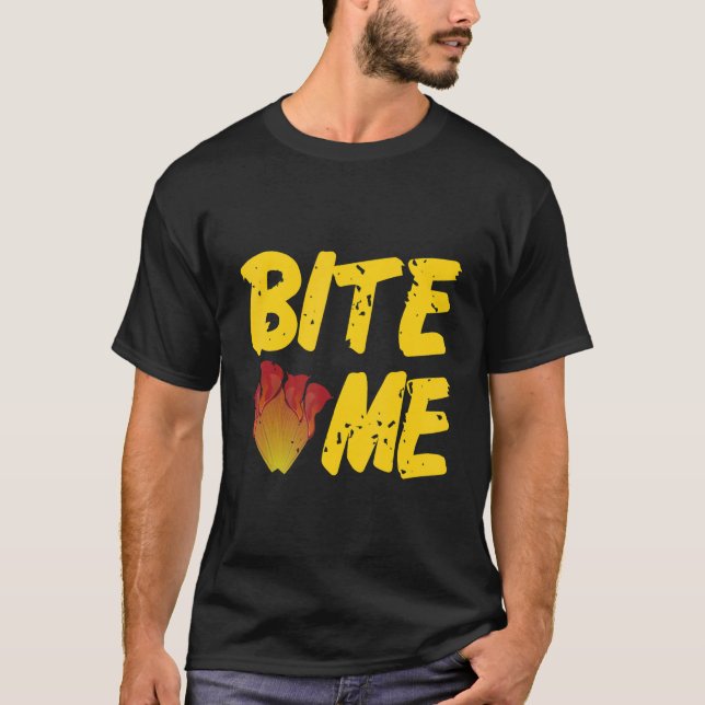 BITE ME  Retro Carnivorous Plants  Present T-Shirt (Vorderseite)