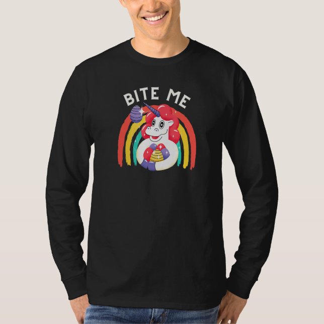 Bite me Tee Oster für Männer Unicorn Schokolade Bu (Vorderseite)