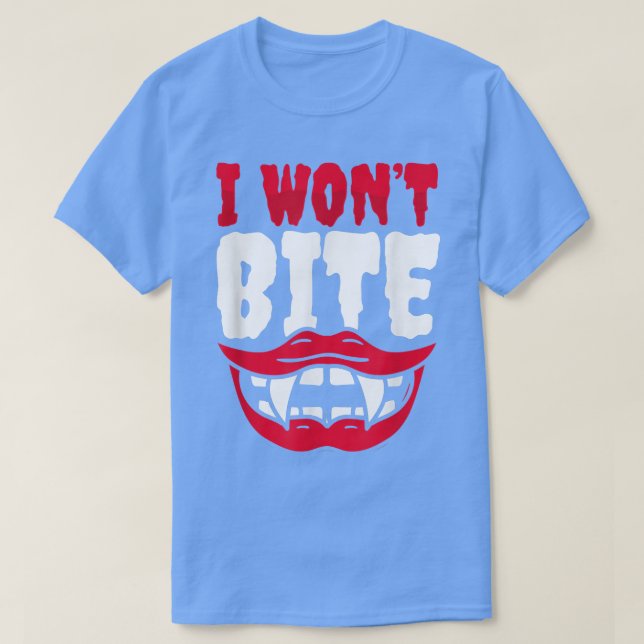 Bite me Vampire Halloween Kostüm ich will nicht be T-Shirt (Design vorne)