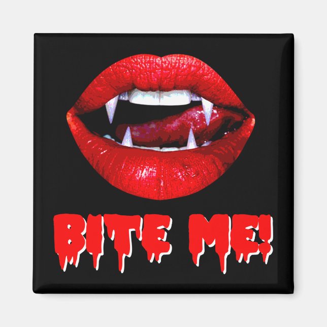 Bite Me Vampire Halloween Magnet (Vorne)