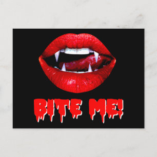 Bite Me Vampire Halloween Postkarte