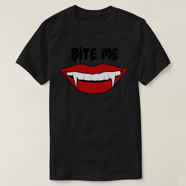 Bite me Vampire Lippen T-Shirt (Design vorne)