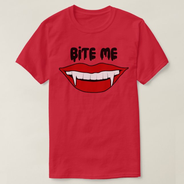 Bite me Vampire Lippen T-Shirt (Design vorne)