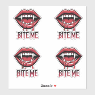 Bite Me Vampire Mouth Aufkleber