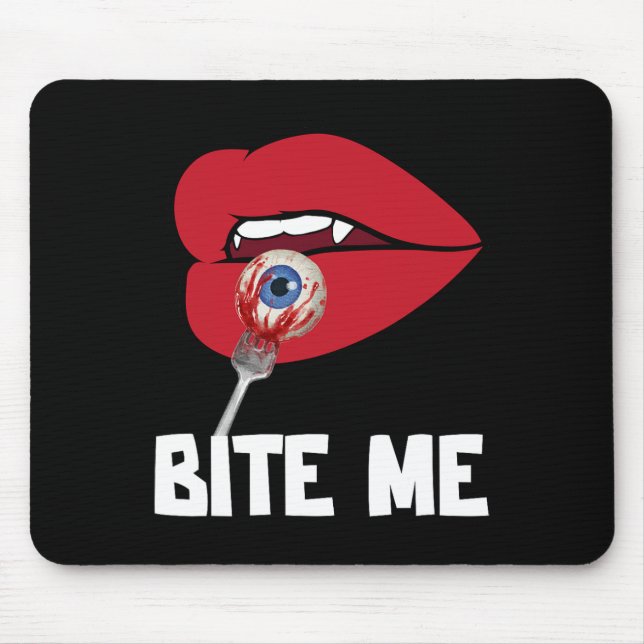 Bite Me Y Vampire Lips Halloween-Party Kostüm Mousepad (Vorne)