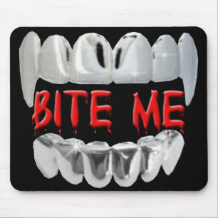 Bite mir Blut und Zähne Maus Pad Mousepad