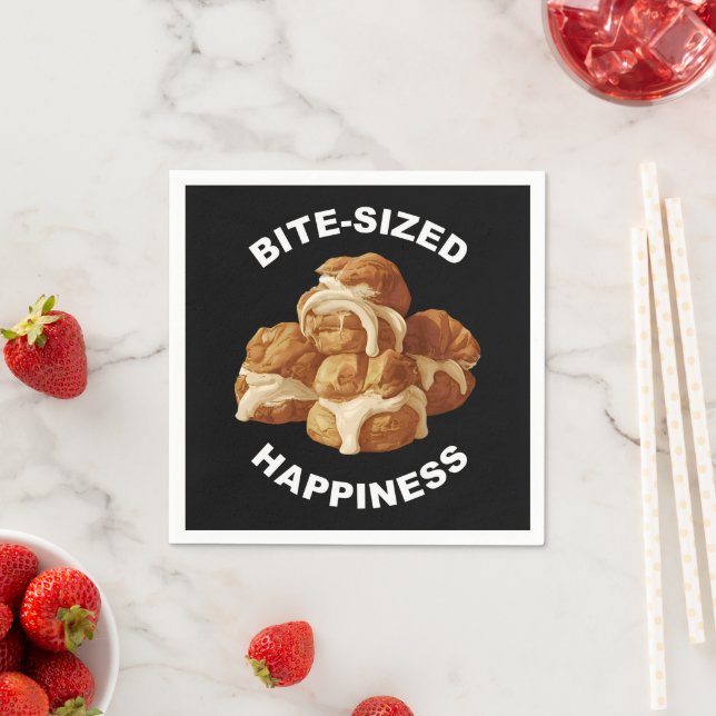 Bite Sized Happiness Profiteroles Serviette (Beispiel)