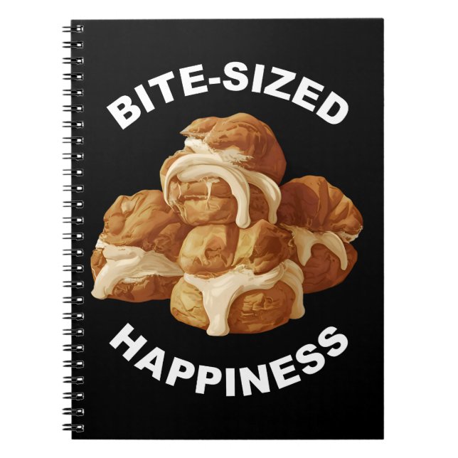 Bite Sized Happiness Spiral Foto Notebook Notizblock (Vorderseite)