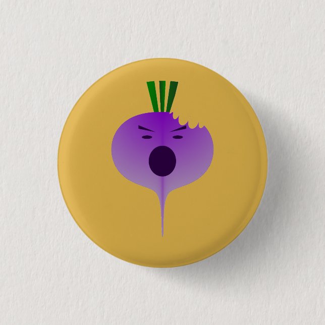 Bite the Angry Turnip von Kenneth Yoncich Button (Vorderseite)