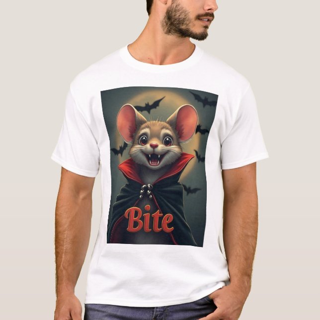 Bite – Vampir-Maus TinyFur Halloween T-Shirt (Vorderseite)