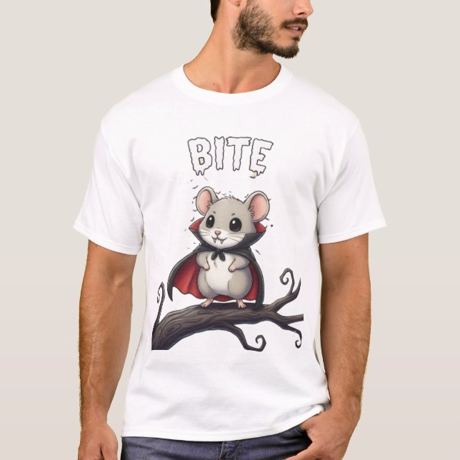 Bite – Vampir-Maus TinyFur Halloween T-Shirt (Vorderseite)
