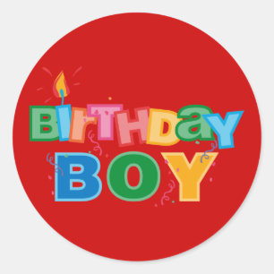 Bithday Junge beschriftet Aufkleber