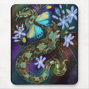 Bitis Nasicornis Butterfly Viper Art Mousepad