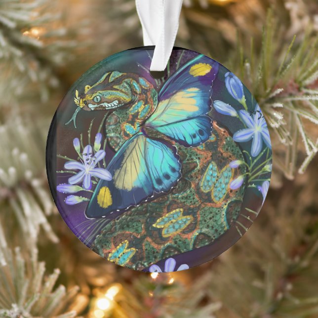 Bitis Nasicornis Butterfly Viper Art Ornament (Baum)