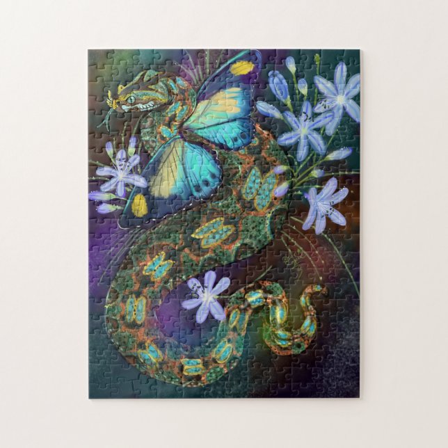 Bitis Nasicornis Butterfly Viper Art Puzzle (Vertikal)