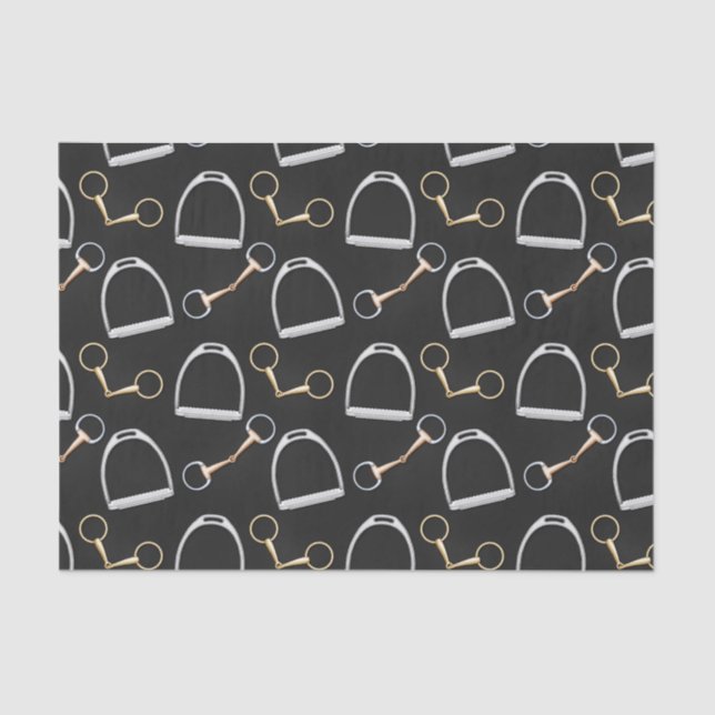 Bits and Stirrups Equestrian Seidenpapier (Vorderseite)