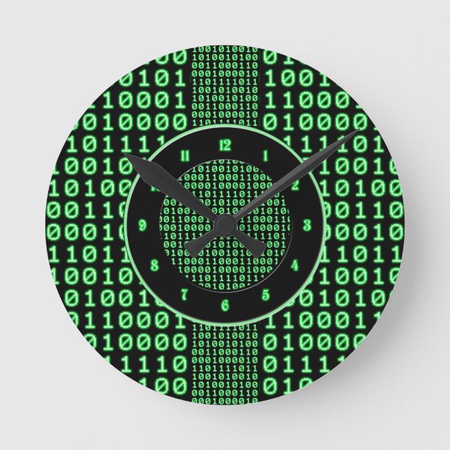Bits-Muster Runde Wanduhr (Vorderseite)