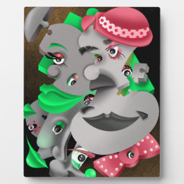 Bits & Pieces - Surreal Jigsaw Faces Artwork Fotoplatte