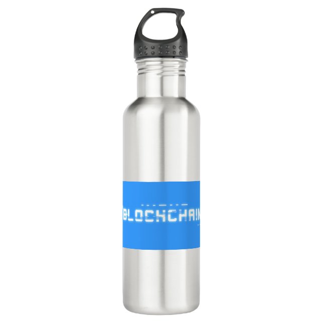Bitschimmer-Blockkette Edelstahlflasche (Vorderseite)