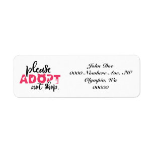 Bitte Adoptier keine Pet Rescue Address Labels