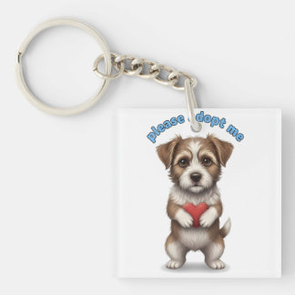 Bitte adoptiere mich – süße Illustration eines Ret Schlüsselanhänger