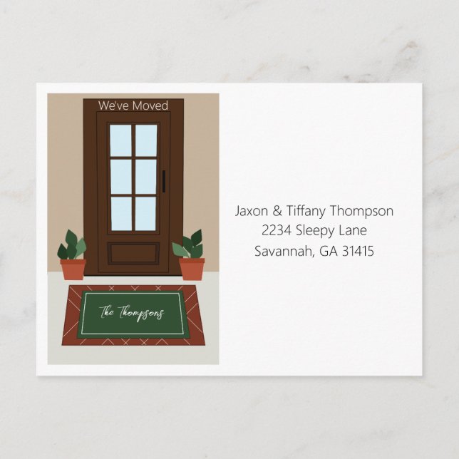 Bitte aktualisieren Sie unsere Haustür für die Adr Postkarte (Rückseite)