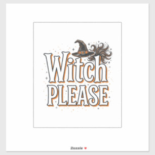Bitte alte Hexe Halloween-Vektordesign_1 Aufkleber