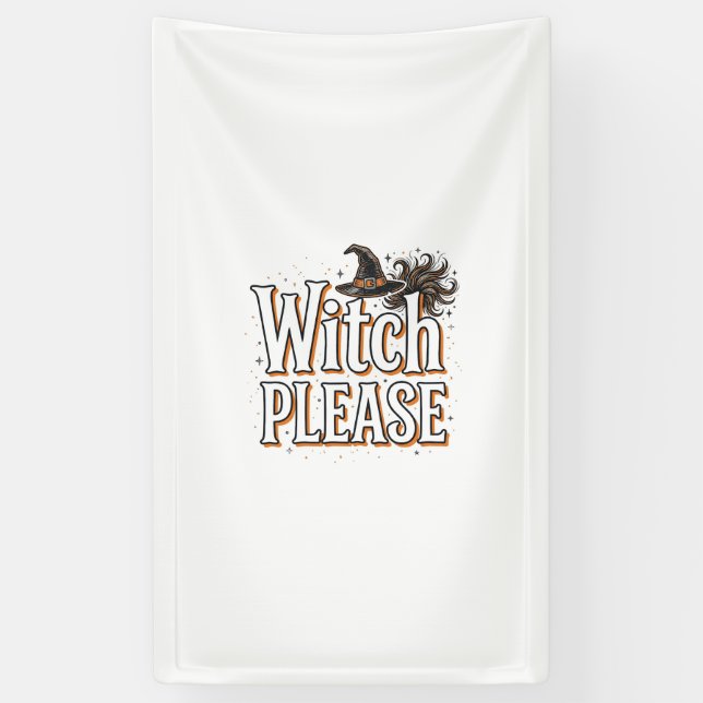 Bitte alte Hexe Halloween-Vektordesign_1 Banner (Vertikal)